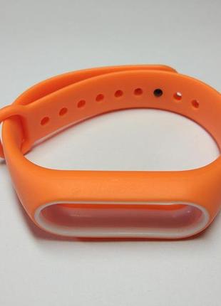 Ремінець xiaomi mi band 2 з рамкою силіконовий браслет помаранчевий / білий 1091p