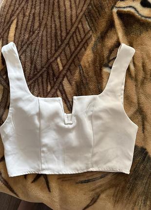 Білий crop top shein xs