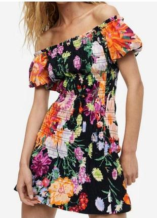 Невероятно красивое короткое платье коттон от h&amp;m