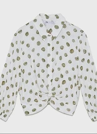 Вкорочена блузка з вузлом zara