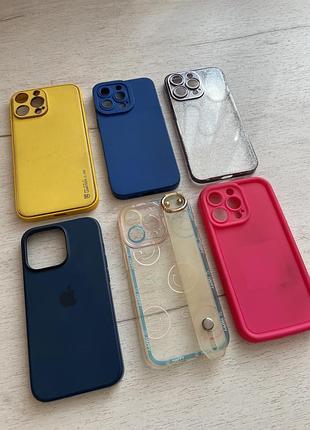 Чохол силіконовий прозорий з блискітками на айфон 13 про iphone 13 pro max