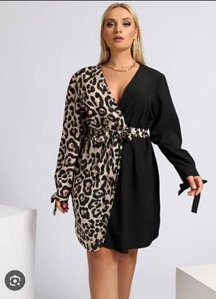 Платье женское shein 2xl, платье стильное на запах, платье женское длинный рукав, платье женский запах