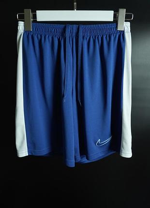 Чоловічі спортивні шорти для футболу оригінал nike dri-fit academy football men’s shorts slim fit blue/white | розмір m