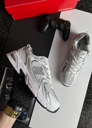 Мужские кроссовки new balance 530 premium white silver