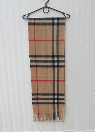 Класичний вовняний м'який шарф у карту в стилі burberry