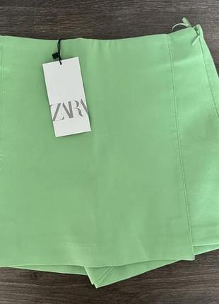 Салатові спідниця-шорти з розрізом zara m розмір