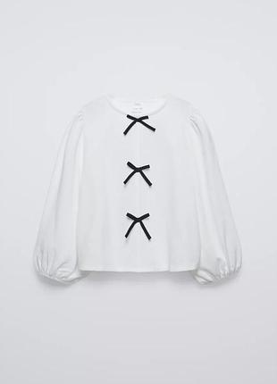 Блузка, лонг zara білий