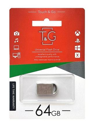 Флеш память t&g usb 2.0 64gb metal 107 steel