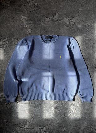 В’язаний светр polo ralph lauren світло-синій (xl)