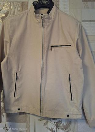 Мужская бежевая ветровка n.piao classic wear – легкая и стильная куртка. размер s