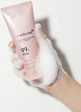 Medicube пінка для вмивання з полінуклеотидами та ніацинамідом pdrn pink niacinamide whip cleanser, 120 g