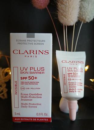 Clarins uv plus translucent spf 50 солнцезащитный флюид пробник 3 мл