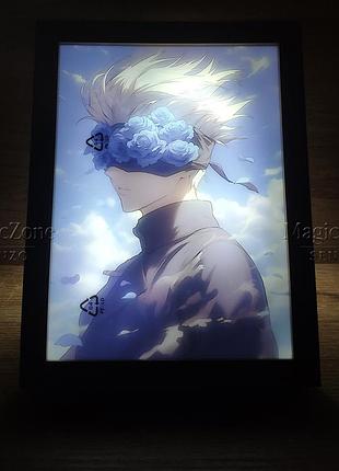 Аниме ночник магическая битва сатору годжо / jujutsu kaisen satoru gojo led, аккумуляторный, 22×17 см