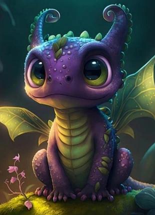 "дракончик" 🐉🐲, бриллиантовая мозаика алмазная вышивка, набор для творчества