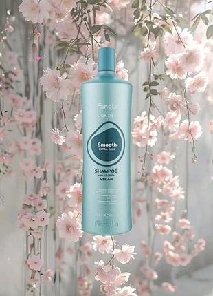 Шампунь для выпрямления волос с маслом хлопка fanola smooth care 1000 мл
