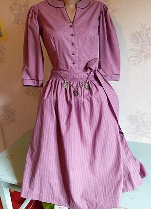 Австрийская винтажное платье дырнль с фартушком salzburger dirndl размер 40 (м)