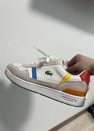 Чоловічі кросівки lacoste t-clip у лімітованому дизайні polaroid.  шкіра замша 44 розмір