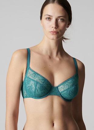 Бірюзовий бюстгальтер simone perele з вишивкою