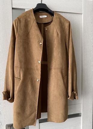 Замшевая куртка рубашка пальто esther.h paris, s, m, l, camel, песочный, коричневый