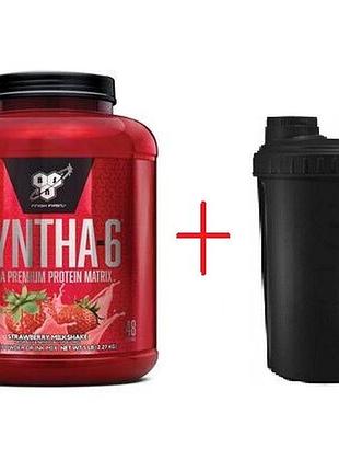 Комплект протеин bsn ultra premium protein syntha-6 клубника 2.27 кг + шейкер (90891)
