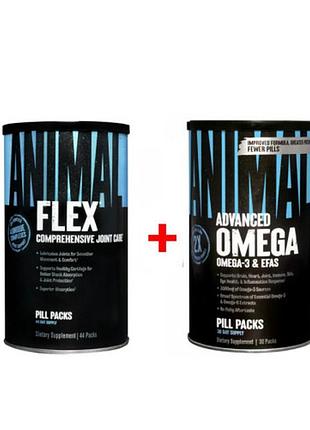 Комплект для суставов и связок universal nutrition animal flex, 44 пак + жирные кислоты animal omega 30 пак(431798)