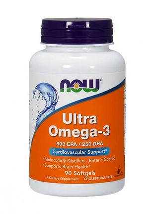 Жирні кислоти now foods ultra omega-3 90 капсул (103014)