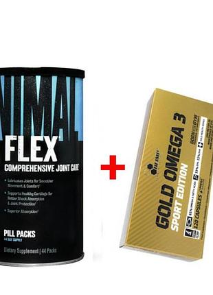Хондропротектор animal flex 44 пак + жирные кислоты olimp gold omega 3 sport edition 120 кап (912562)