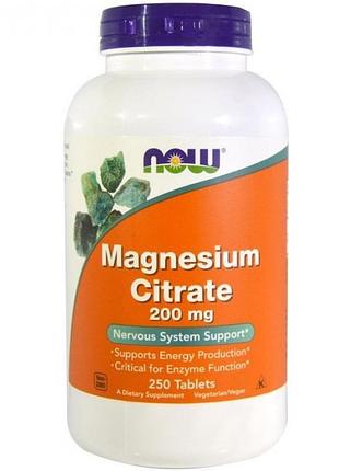 Магний цитрат now foods magnesium citrate 200 mg (250 таб) (3567486)