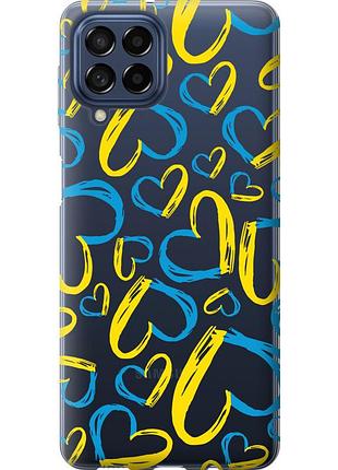 Чехол силиконовый патриотический на телефон samsung galaxy m53 m536b сердца ua "5292u-2608-58250"