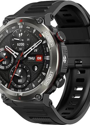 Смарт-часы blackview w50 pro black водонепроницаемые защищенные умные часы с фонариком и bluetooth черные