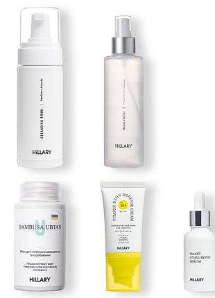 Сонцезахисний крем для обличчя spf 50 + набір для догляду за шкірою обличчя сухого типу