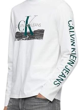 Лонгслів, реглан чоловічий білий calvin klein розмір л оригінал