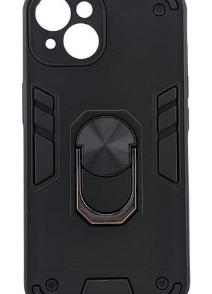 Чехол armored ring для apple iphone 14 противоударный с подставкой кольцо черный