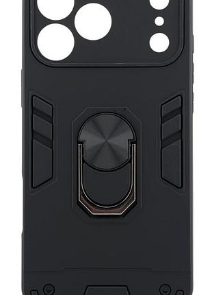 Чехол armored ring для apple iphone 17 pro max противоударный с подставкой кольцо черный