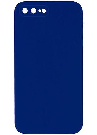 Чехол silicone case square full camera protective (aa) nologo для apple iphone 7 plus/8 plus (5.5") синий / deep navy
