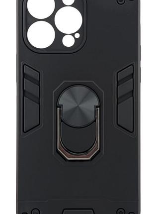 Чехол armored ring для apple iphone 14 pro max противоударный с подставкой кольцо черный