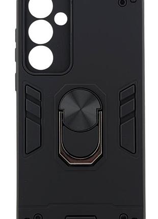 Чехол armored ring для samsung galaxy a55 5g/ a556 противоударный с подставкой кольцо черный