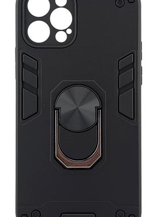 Чехол armored ring для apple iphone 12 pro противоударный с подставкой кольцо черный