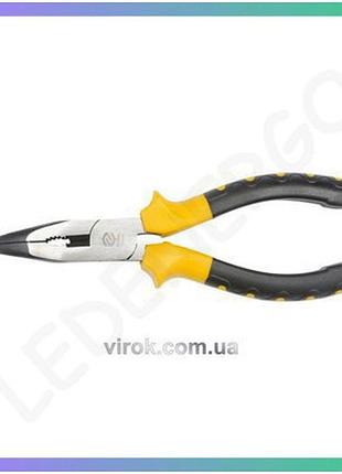 Гнуті щипці тонкогубці vorel 180мм для роботи з дротом і електронікою плоскогубці