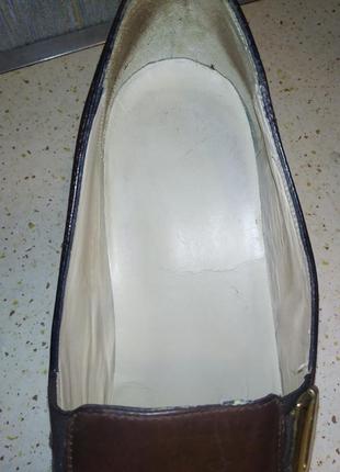 Туфли на устойчивом широком каблуке из натуральной кожи шоколадного цвета от k shoes9 фото