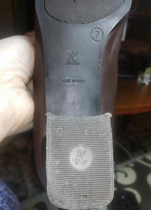 Туфлі на стійкому широкому каблуці з натуральної шкіри шоколадного кольору від k shoes10 фото