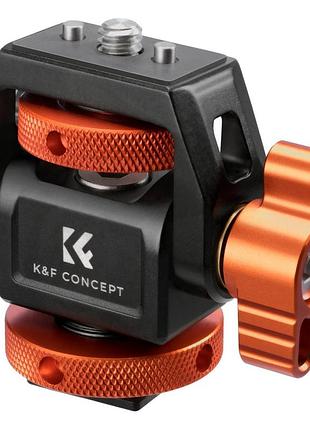 Крепление для полевого монитора k&f concept с регулируемым поворотом и наклоном и креплением "холодный башмак" (kf31.133)