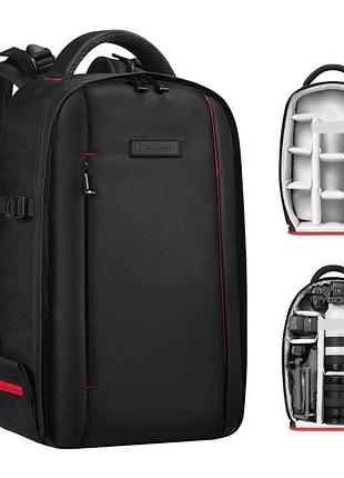 Професійний легкий рюкзак для фотоапарата та аксесуарів k&f concept 18l nature wander 05 black (kf13.151)
