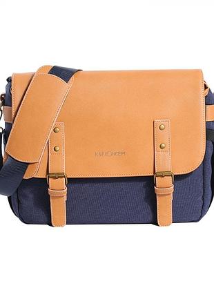 Водостойкая сумка-слинг на плечо для зеркальных камер k&f concept sling bag 10l urban wander 04 (синяя) (kf13.062v1)