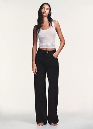 Чорні джинси zara wide leg