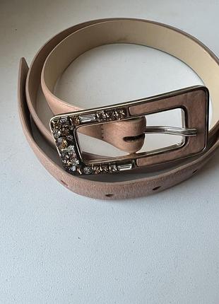 Шкіряний ремінь max&co з інкрустованою пряжкою. made in italy