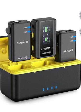 Бездротовий петличний мікрофон із зарядним кейсом neewer cm28 pro для камери, смартфона, планшета, ноутбука