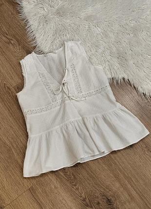 Топ блуза с прошвой zara