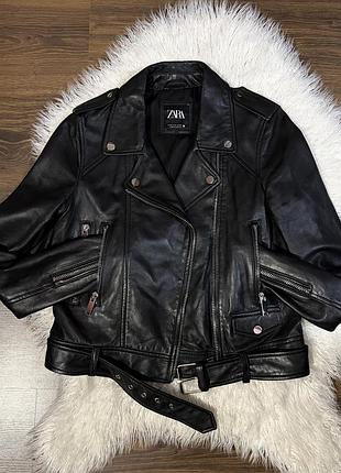 Косуха zara натуральная кожа классическая модель