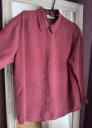 Стильна сорочка з натурального щільного шовку liz claiborne